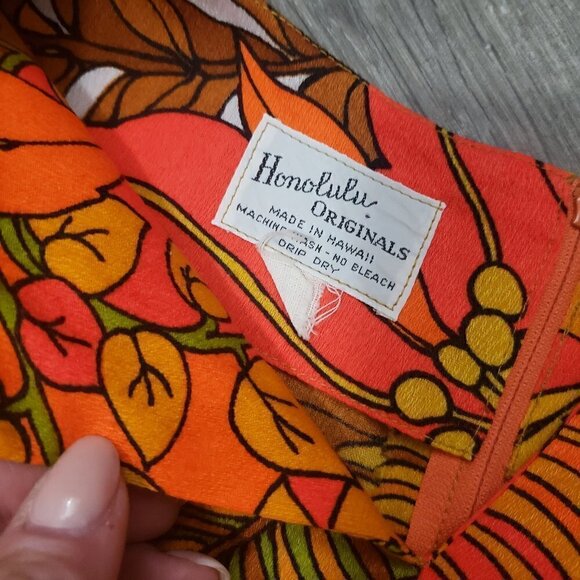 Honolulu Originals Vintage Floral Hawaiian Dress M - Picture 6 of 8